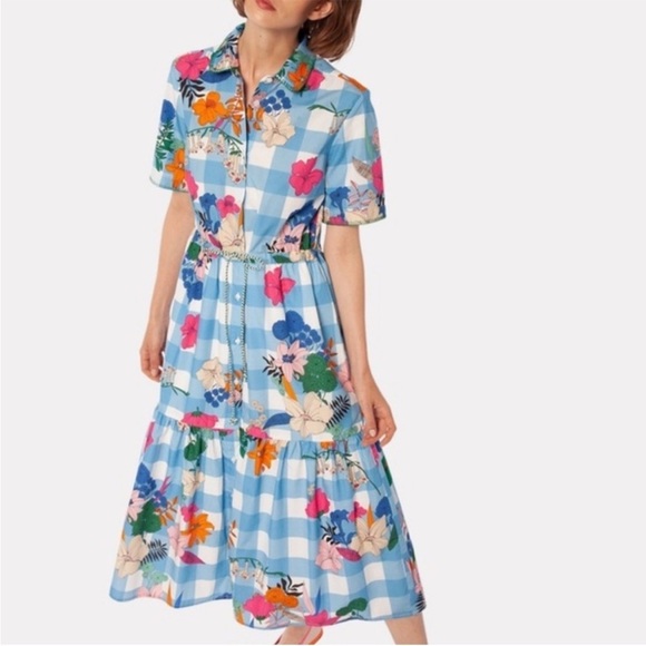 Vilagallo Eveline Midi Shirt Dress in Kew Gardens - Picture 1 of 13